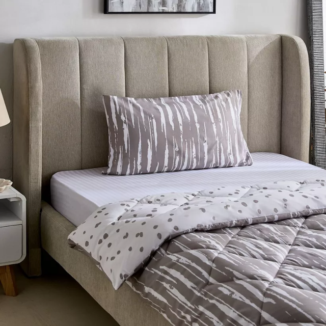 Madrid Glint 2-Piece Microfiber Reversible Twin Comforter Set - 160x220 cm