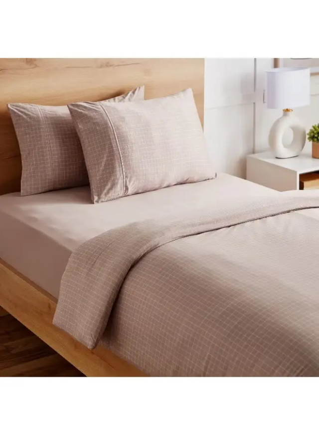 Ferum 3-Piece Striped Microfibre Queen and King Duvet and Quilt Cover Set 220 x 220 cm