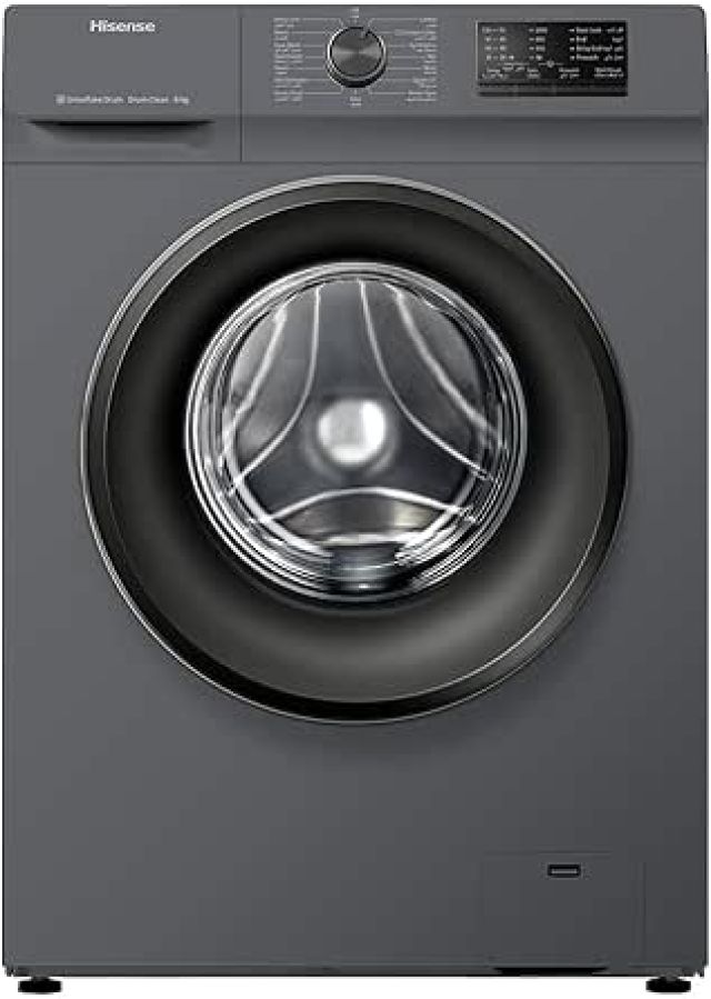 6 Kg Front Loading Washing Machine, Free Standing, 1000 RPM 220 W WFVC6010T Grey/White/Clear