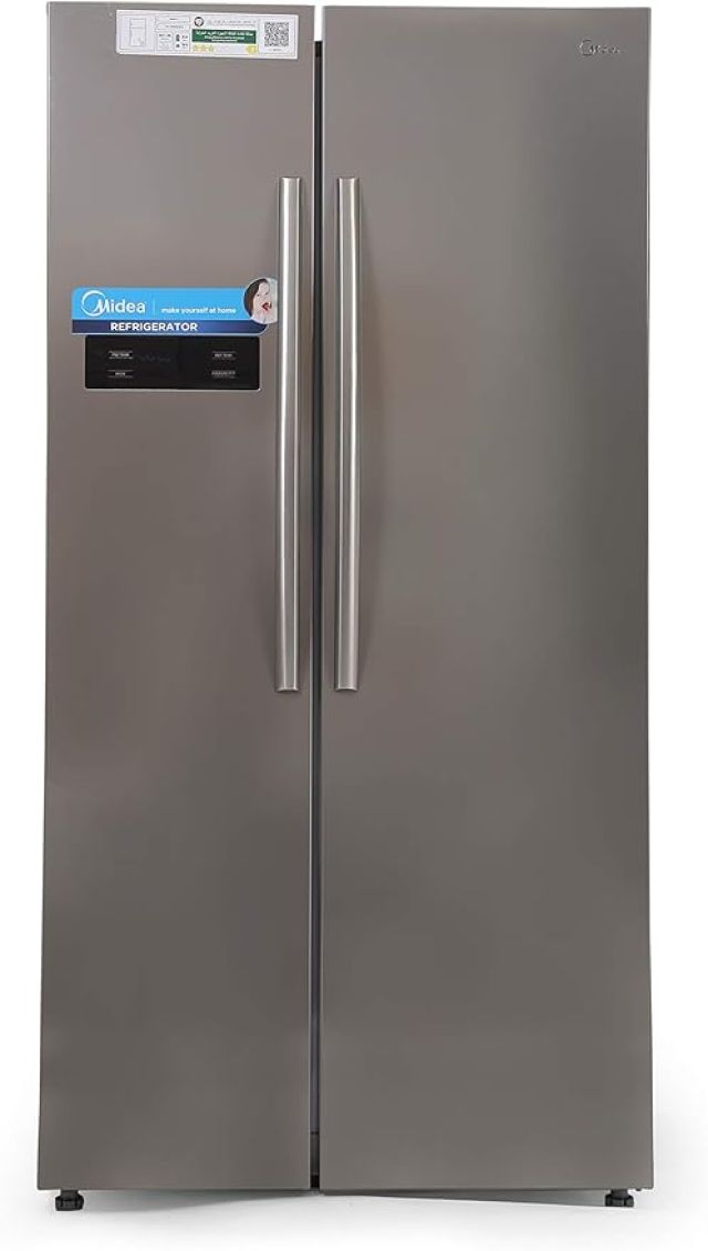 527 net Capacity Side By Side 2 Door Refrigerator 344 L, Frost Free Fridge Freezer 183 L With Humidity Control, Electronic Touch Screen With LED Display, Multi-Air Flow, Adjustable Door Racks HC689WENS, HC-689WEN(SS) Stainless steel