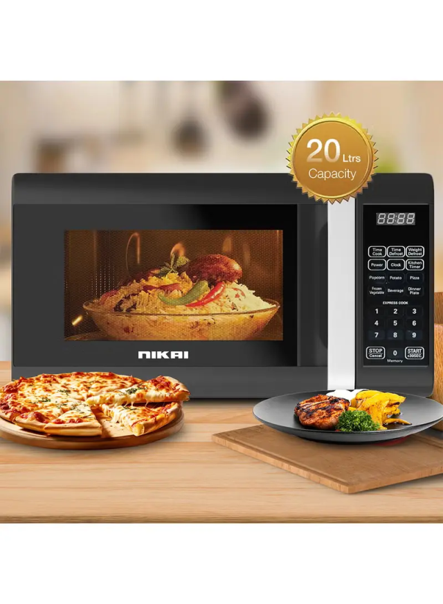 Microwave Oven, Digital Touch Control, Child Safety-Lock, 10/11 Power Levels And 6 Auto Menus, Cooking End Signal, Touch Control Panel, Convenient Pull Hand Door 20 L 700 W NM02010DBX Black
