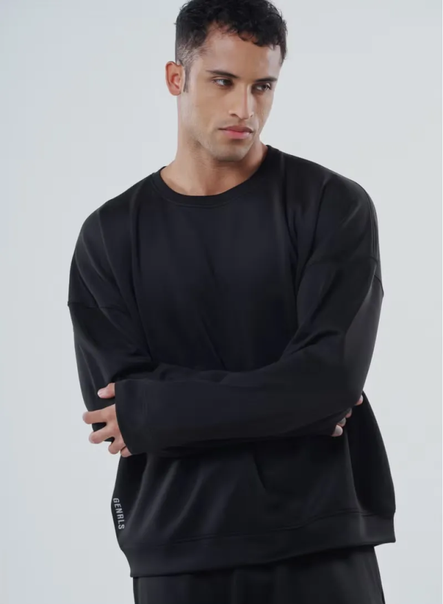 Men's Oversized Full Sleeve T-shirt Black
